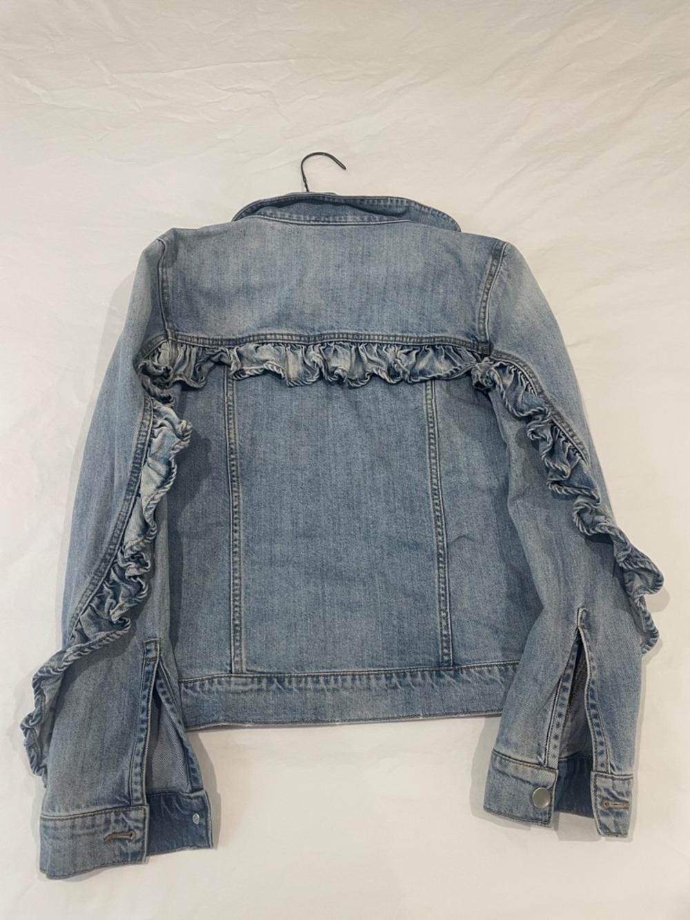 bp Light Blue Ruffle-Trim Denim Jacket - Picture 4 of 7